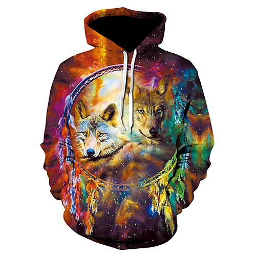 

Men's Pullover Hoodie Sweatshirt 3D Print 3D Print 3D Print Hoodies Sweatshirts Purple Yellow Green