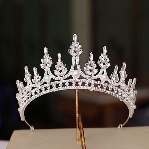 

Luxury Princess Alloy Tiaras with Rhinestone / Faux Pearl 1 Piece Wedding / Special Occasion Headpiece
