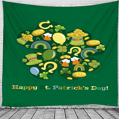 

Happy St. Patrick's Day Wall Tapestry Art Decor Blanket Curtain Hanging Home Bedroom Living Room Decoration