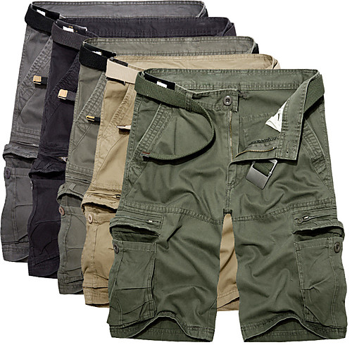 

Men's Hiking Shorts Hiking Cargo Shorts Solid Color Summer Outdoor Multi-Pockets Breathable Wear Resistance Scratch Resistant Cotton Shorts Black Army Green Grey Dark Gray Khaki Hunting Fishing