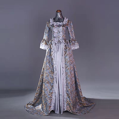 

Maria Antonietta Punk Lolita Rococo Victorian 18th Century Vacation Dress Dress Party Costume Masquerade Prom Dress Women's Girls' Lace Satin Costume Pink / Gray Vintage Cosplay Party Prom Long Sleeve