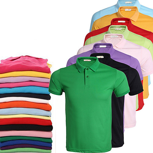

Men's Hiking Polo Shirt Short Sleeve Tee Tshirt Sweatshirt Top Outdoor Lightweight Breathable Quick Dry Sweat wicking Spring Summer Solid Color Lake blue Navy Pink Hunting Fishing Climbing