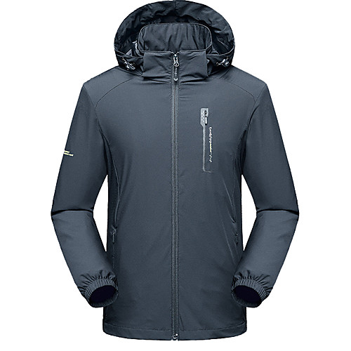 

Men's Hiking Jacket Hiking Windbreaker Outdoor Solid Color Waterproof Lightweight Windproof Breathable Jacket Top Fishing Climbing Running Dark Grey Black Green Dark Blue / Quick Dry