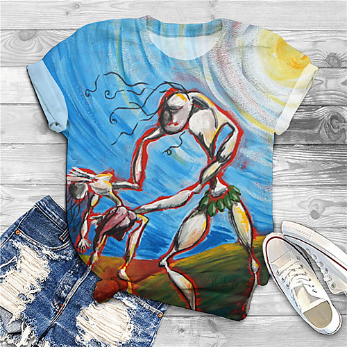 

Women's Plus Size Print Graphic Animal T shirt Large Size Round Neck Short Sleeve Tops Big Size