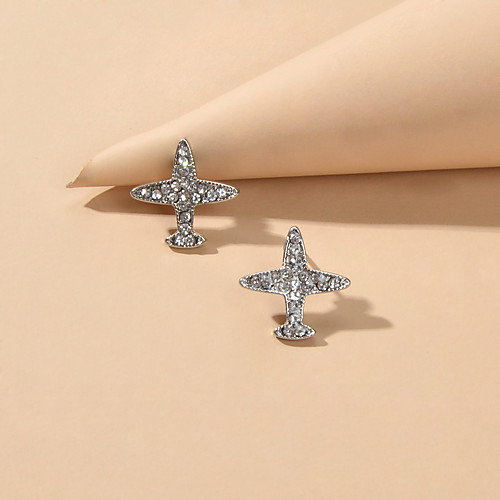 

Women's Stud Earrings Geometrical Cute Imitation Diamond Earrings Jewelry Silver For Date Beach