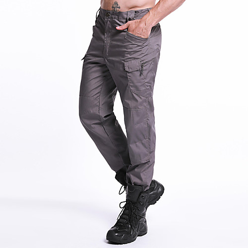 

Men's Hiking Pants Trousers Hunting Pants Tactical Cargo Pants Waterproof Dust Proof Quick Dry Breathable Fall Spring Solid Colored Cotton for Forest Green Black / Silver Black S M L XL XXL