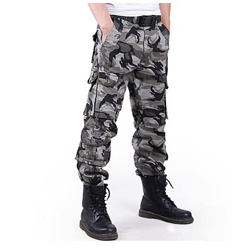 

Men's Hiking Pants Trousers Hiking Cargo Pants Solid Color Outdoor Waterproof Breathable Anti-tear Multi-Pockets Cotton Bottoms White Black Army Green Camouflage Grey Hunting Fishing Climbing 28 29