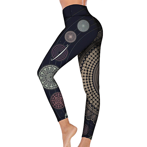 

21Grams Women's High Waist Yoga Pants Cropped Leggings Tummy Control Butt Lift Breathable Black Fitness Gym Workout Running Winter Sports Activewear High Elasticity