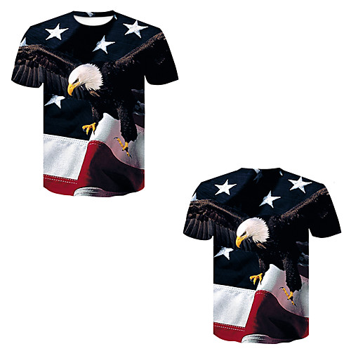 

Men's T shirt 3D Print 3D Rivet Mesh Short Sleeve Casual Tops Black / Red