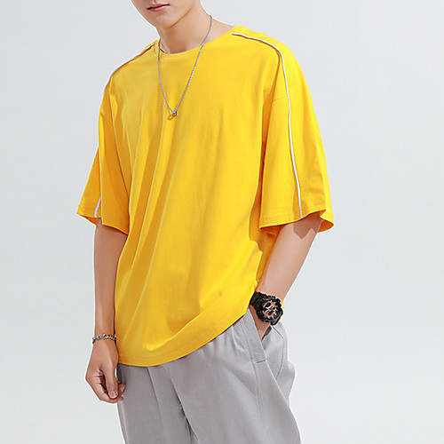 

Men's T shirt Hiking Tee shirt Short Sleeve Crew Neck Tee Tshirt Top Outdoor Lightweight Breathable Quick Dry Soft Summer Cotton Solid Color White Black Purple Fishing Climbing Running
