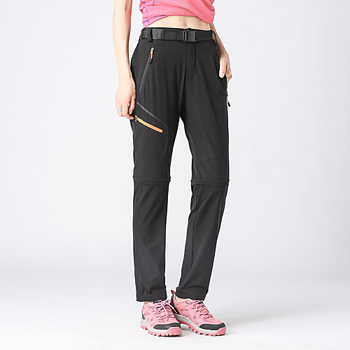 

Women's Hiking Pants Trousers Convertible Pants / Zip Off Pants Solid Color Outdoor Breathable Quick Dry Soft Wear Resistance Spandex Pants / Trousers Black Light Green Hunting Fishing Camping