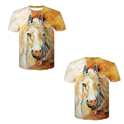 

Men's T shirt 3D Print 3D Rivet Mesh Short Sleeve Casual Tops Yellow