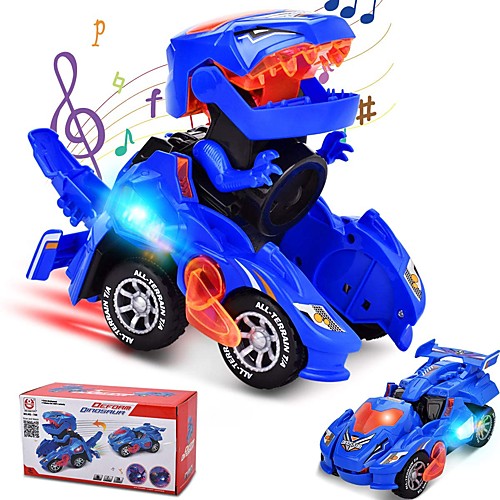 

deform dinosaur toys for boys girls, 2 in 1 dinosaur toy cars for kids, transforming dinosaur led car with music, automatic dino transformers toys, boy toys dinosaurs toy car (green)