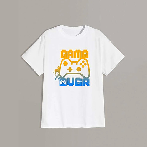 

Men's T shirt Hot Stamping Letter Print Short Sleeve Casual Tops 100% Cotton Casual Fashion White Gray