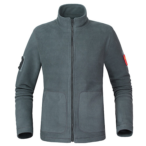 

Men's Hunting Fleece Jacket Outdoor Waterproof Windproof Fleece Lining Warm Fall Winter Spring Solid Colored 100% Polyester Black Grey Khaki