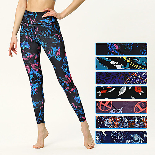 

Women's High Waist Yoga Pants Cropped Leggings Bottoms Tummy Control Butt Lift Breathable Black Purple Dark Purple Spandex Yoga Fitness Gym Workout Winter Sports Activewear Stretchy / Athletic