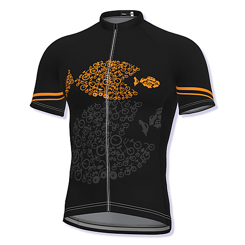 

21Grams Men's Short Sleeve Cycling Jersey Spandex Black Bike Top Mountain Bike MTB Road Bike Cycling Breathable Quick Dry Sports Clothing Apparel / Athleisure