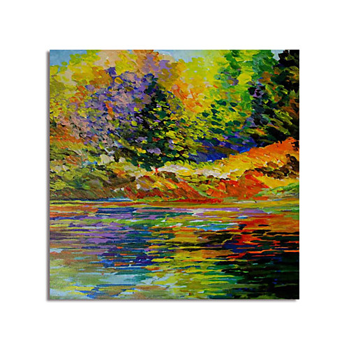 

Oil Painting Hand Painted Square Abstract Modern Stretched Canvas