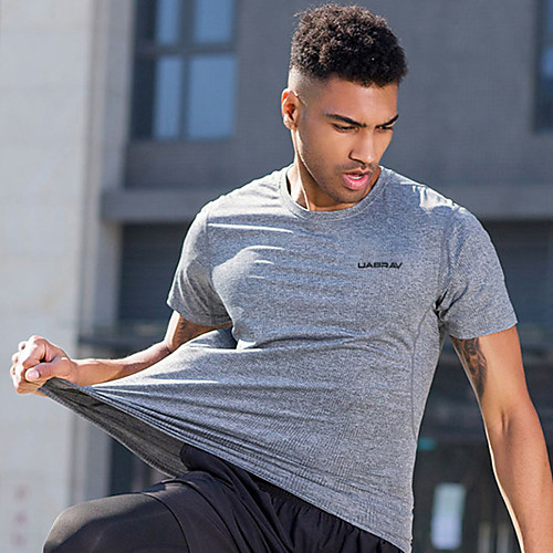 

Men's T shirt Hiking Tee shirt Short Sleeve Crew Neck Tee Tshirt Top Outdoor Lightweight Breathable Quick Dry Soft Summer Polyester Solid Color White Black Grey Fishing Climbing Running
