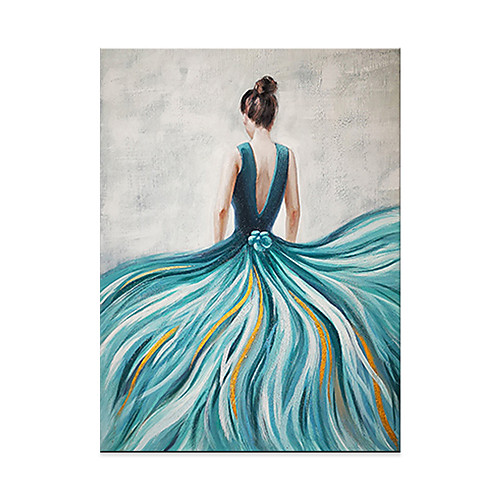 

Oil Painting Hand Painted Vertical People Modern Stretched Canvas