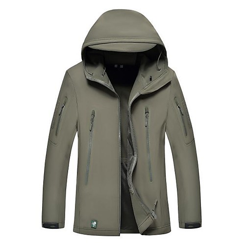 

Men's Hunting Jacket Outdoor Waterproof Windproof Wearproof Fall Spring Summer Solid Colored Polyester Black Green
