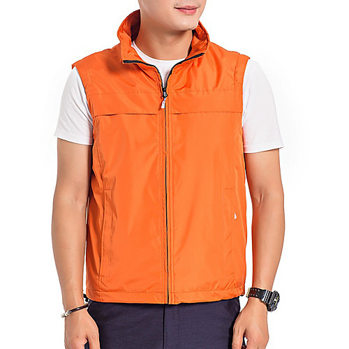 

Men's Hiking Vest / Gilet Fishing Vest Sleeveless Vest / Gilet Top Outdoor Lightweight Breathable Quick Dry Sweat wicking Autumn / Fall Spring Polyester Solid Color Grey Orange Khaki Fishing Climbing