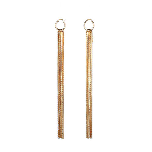 

Women's Hoop Earrings Tassel Fringe Vertical / Gold bar Vintage Classic Earrings Jewelry Gold For Wedding Party Stage 1 Pair