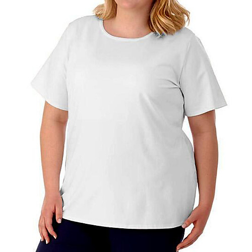 

Women's Plus Size Plain T shirt Large Size Crewneck Short Sleeve Basic Tops Big Size / Cotton