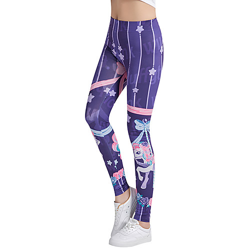 

Women's High Waist Yoga Pants Leggings Bottoms Tummy Control Butt Lift Breathable Purple Yoga Fitness Gym Workout Winter Sports Activewear Stretchy Slim / Athletic / Athleisure