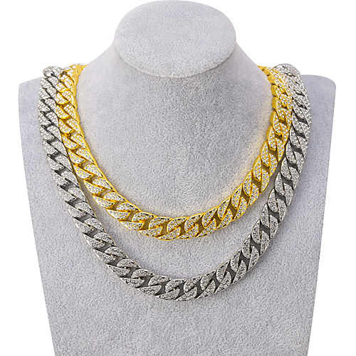 

Men's Necklace Cuban Link Friends Trendy Alloy Gold Silver 50 cm Necklace Jewelry 1pc For Street