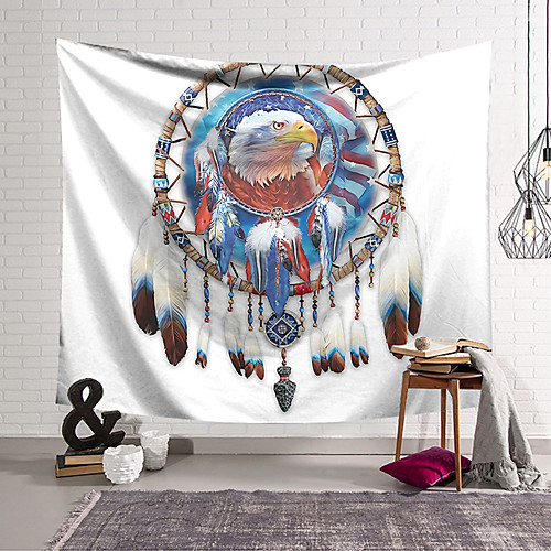 

Wall Tapestry Art Decor Blanket Curtain Hanging Home Bedroom Living Room Decoration Polyester Dream Catcher Eagle Head