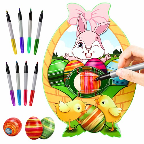 

Drawing Toy Easter Egg Decoration Set Easter Egg Decorator kit Plastic with Colourful Quick-Drying Non-Toxic Markers Kid's Boys and Girls for Birthday Gifts or Party Favors