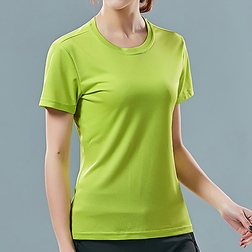 

Women's T shirt Hiking Tee shirt Short Sleeve Crew Neck Tee Tshirt Top Outdoor Lightweight Breathable Quick Dry Soft Summer Polyester Solid Color White Black Blue Fishing Climbing Running