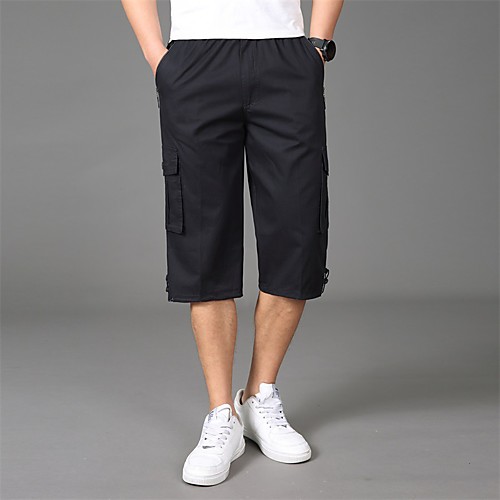 

Men's Hiking Shorts Solid Color Summer Outdoor Multi-Pockets Breathable Wear Resistance Scratch Resistant Cotton Capri Pants Black Army Green Grey Khaki Hunting Fishing Climbing M L XL XXL XXXL