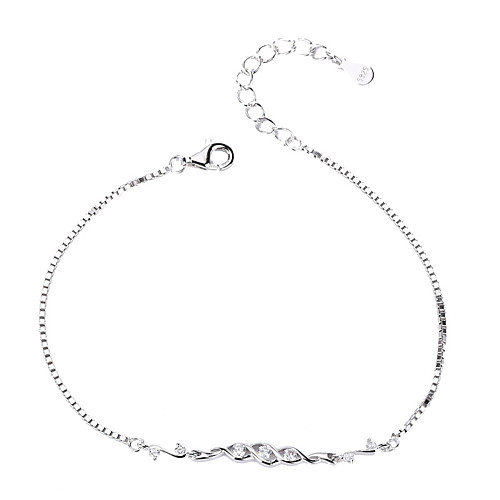 

Women's Clear Cubic Zirconia Bracelet Geometrical Heart Stylish Simple Titanium Steel Bracelet Jewelry Silver For Daily Promise / S925 Sterling Silver