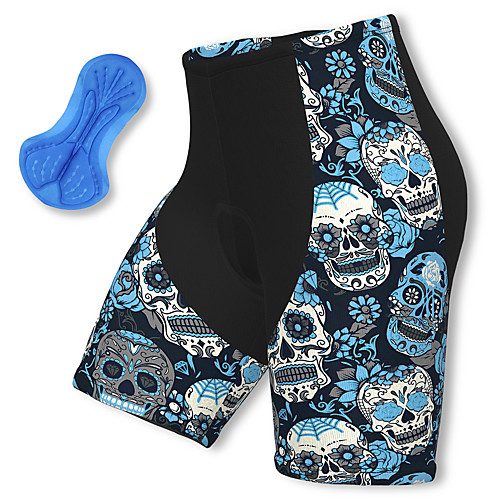 

21Grams Men's Cycling Shorts Spandex Bike Padded Shorts / Chamois Breathable Quick Dry Sports Skull Black Mountain Bike MTB Road Bike Cycling Clothing Apparel Bike Wear / Athleisure