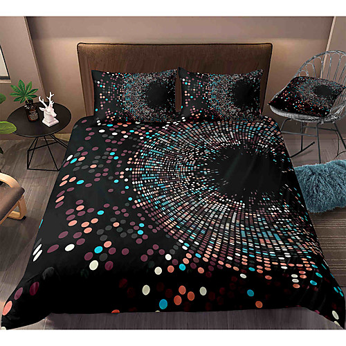 

3D Black Hole 3-Piece Duvet Cover Set Hotel Bedding Sets Comforter Cover with Soft Lightweight Microfiber, Include 1 Duvet Cover, 2 Pillowcases for Double/Queen/King(1 Pillowcase for Twin/Single)