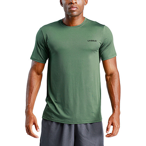 

Men's T shirt Hiking Tee shirt Short Sleeve Crew Neck Tee Tshirt Top Outdoor Lightweight Breathable Quick Dry Soft Summer Polyester Solid Color Black Army Green Blue Fishing Climbing Running