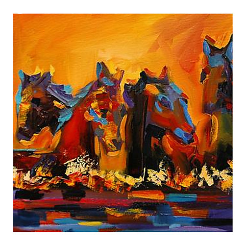 

Oil Painting Hand Painted Square Abstract Modern Stretched Canvas