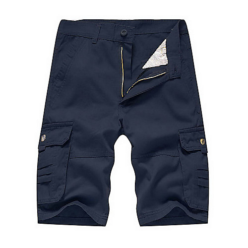 

Men's Cargo Casual / Sporty Daily Holiday Shorts Tactical Cargo Pants Solid Colored Short Zipper Pocket ArmyGreen Black Khaki Navy Blue