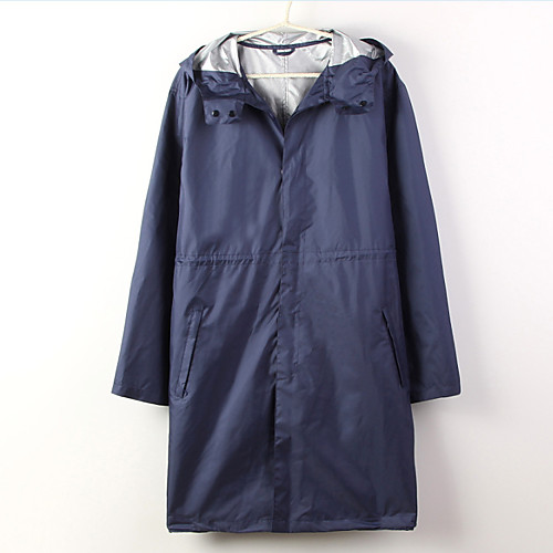 

Men's Rain Poncho Waterproof Hiking Jacket Rain Jacket Outdoor Solid Color Waterproof Portable Lightweight Windproof Raincoat Poncho Top Fishing Running Camping / Hiking / Caving Black Blue