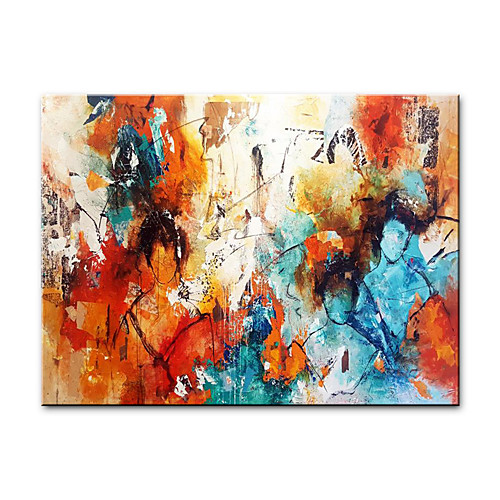 

Oil Painting Hand Painted Horizontal Abstract People Modern Rolled Canvas (No Frame)