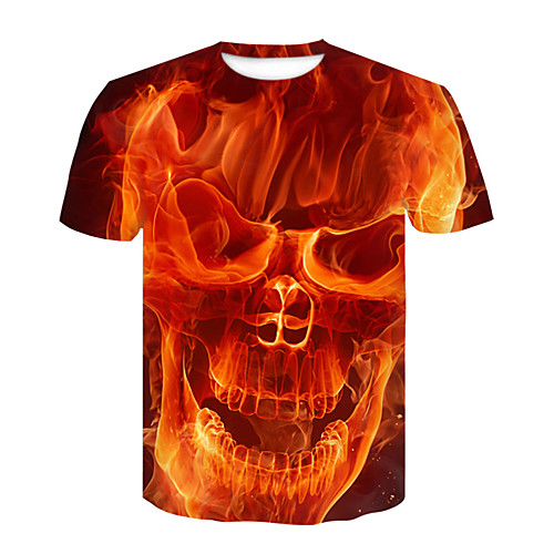 

Men's T shirt 3D Print 3D Rivet Mesh Short Sleeve Casual Tops Black Red Yellow