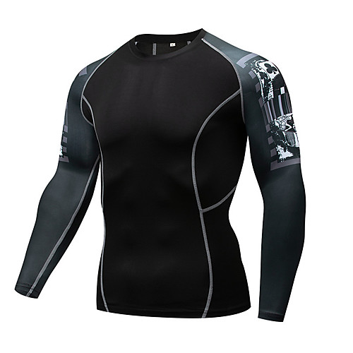 

Men's Long Sleeve Compression Shirt Tee Tshirt Top Athletic Athleisure Winter Breathable Quick Dry Moisture Wicking Gym Workout Running Active Training Jogging Exercise Sportswear Black Activewear