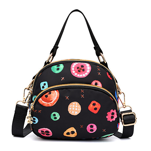 

Women's Bags Nylon Crossbody Bag Zipper Printing Daily Going out 2021 Handbags MessengerBag Starry sky Blue graffiti Pink balloon Purple balloon