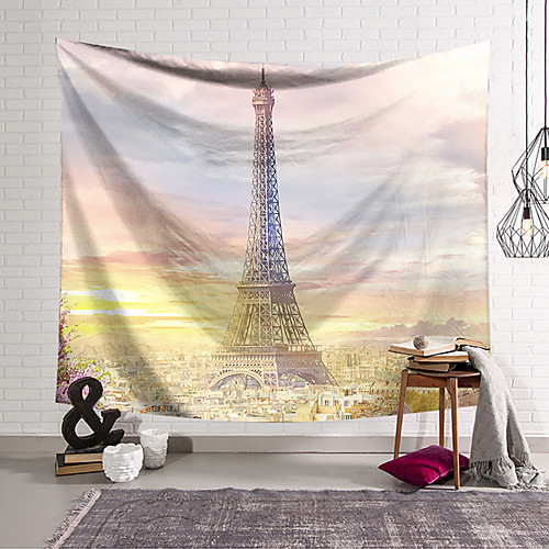 

Wall Tapestry Art Decor Blanket Curtain Hanging Home Bedroom Living Room Decoration Polyester Eiffel Tower Paris Landscape Painting
