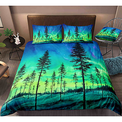 

Forest 3-Piece Duvet Cover Set Hotel Bedding Sets Comforter Cover with Soft Lightweight Microfiber, Include 1 Duvet Cover, 2 Pillowcases for Double/Queen/King(1 Pillowcase for Twin/Single)