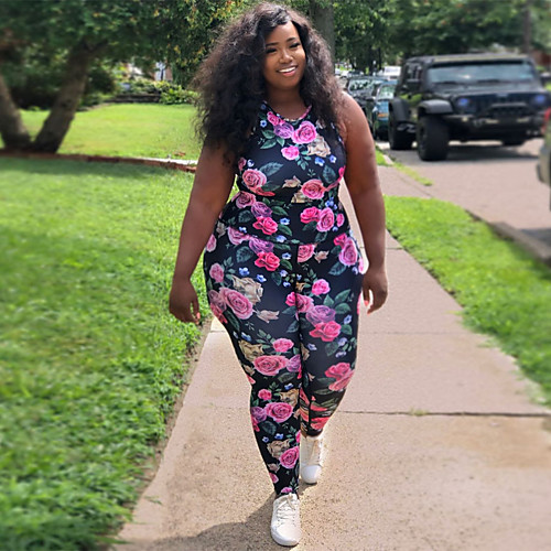 

Women's Plus Size Print Tie Dye Two Piece Dark Blue