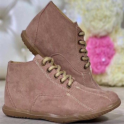 

Women's Flats Flat Heel Round Toe Daily PU Synthetics Black Pink Khaki