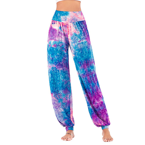 

Women's Casual / Sporty Hip-Hop Comfort Sport Weekend Bloomers Pants Tie Dye Full Length Blue Red Yellow Green